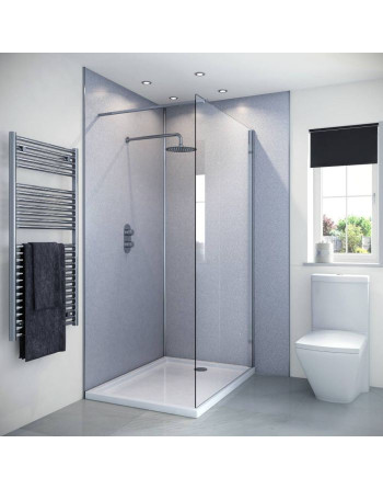 Buy Splashpanel Waterproof Panelling Grey Quartz Gloss - Width 1200 mm | Poly Direct