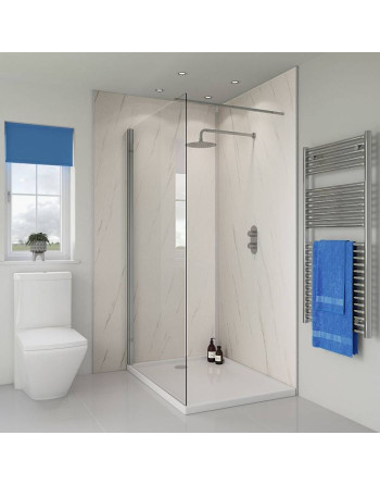 Buy Splashpanel Waterproof Panelling White Marble Matt - Width 1200 mm | Poly Direct