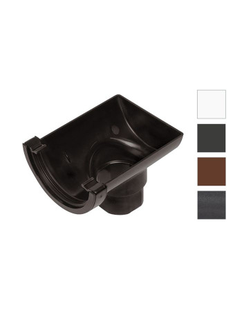 Buy Half Round Stop-end Outlet Anthracite Grey | Poly Direct