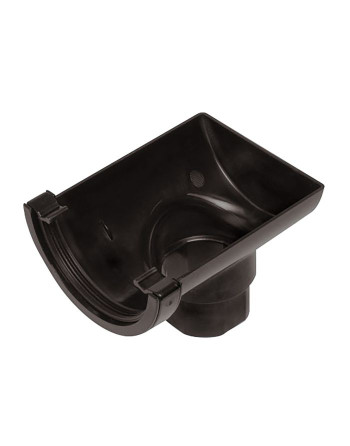 Buy Half Round Stop-end Outlet Black | Poly Direct