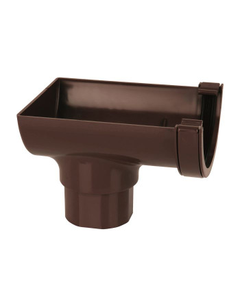 Buy Half Round Stop-end Outlet Brown | Poly Direct