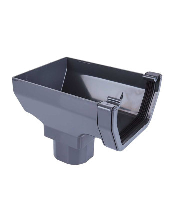 Buy Square Stop-end Outlet Anthracite Grey | Poly Direct