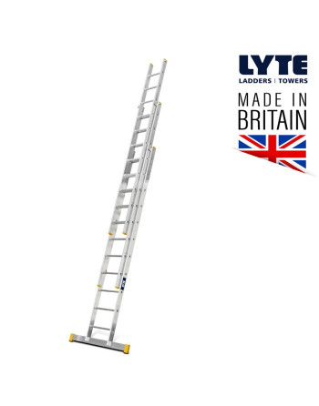 Buy LytePro EN 131-2 Professional Trade 2 Section Extension Ladder - Length 6.66 m | Poly Direct