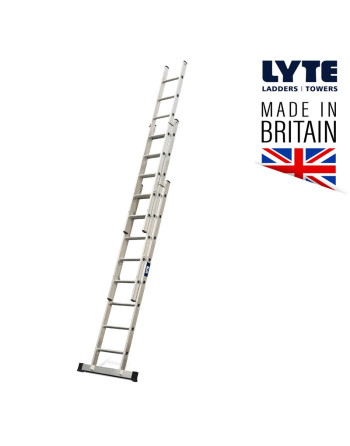 Buy LytePro + NGB3 EN131-2 Professional 3 Section Extension Ladder - Length 5.22 m | Poly Direct