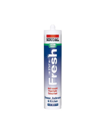 Buy Soudal Stay Fresh Anti-Mould Silicone Sealant Ice White | Poly Direct