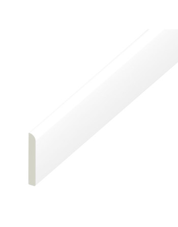 Buy Pencil Round Architrave Flat White Smooth - Width 45 mm | Poly Direct