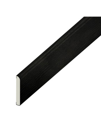 Buy Pencil Round Architrave Flat Black Ash Woodgrain - Width 65 mm | Poly Direct