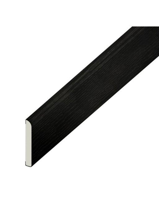 Buy Pencil Round Architrave Flat Black Ash Woodgrain - Width 45 mm | Poly Direct