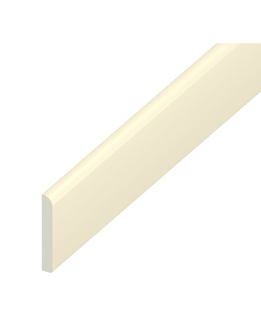 Buy Pencil Round Architrave Flat Cream Smooth - Width 65 mm | Poly Direct