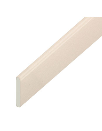 Buy Pencil Round Architrave Flat Cream White Woodgrain - Width 65 mm | Poly Direct