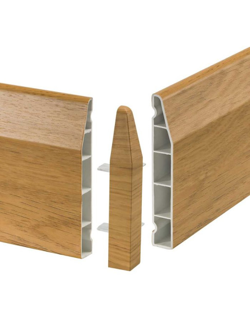 Buy Roomline Skirting External Corner Trim English Oak - Width 100 mm Chamfered | Poly Direct