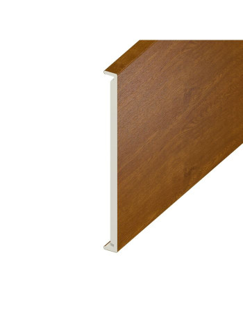 Buy Golden Oak Woodgrain Double Edged Fascia Board - Length 5m x Width 350mm | Poly Direct