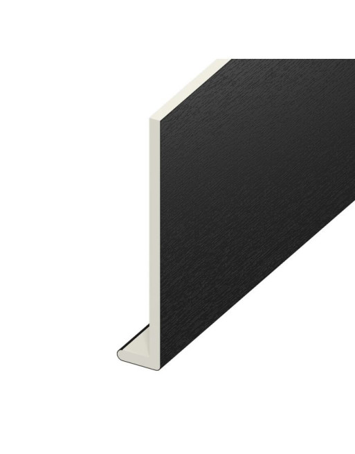 Buy Black Ash Woodgrain Capping Board - Length 5m x Width 200mm | Poly Direct