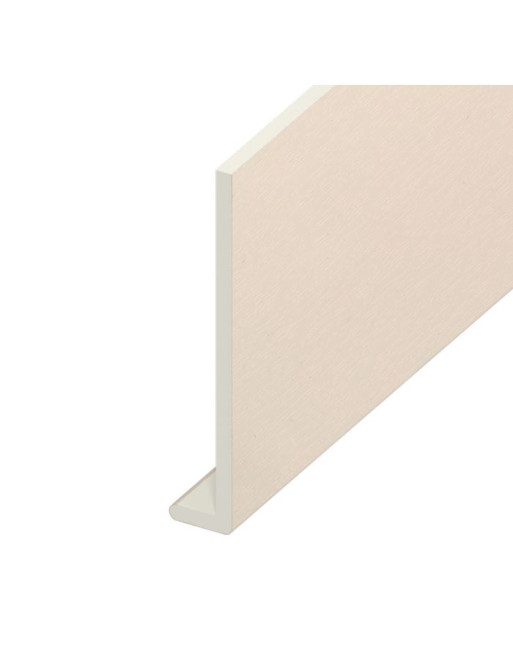 Buy Cream White Woodgrain Capping Board - Length 5m x Width 225mm | Poly Direct