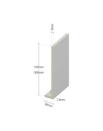 Buy Cream Smooth Capping Board - Length 5m x Width 225mm | Poly Direct