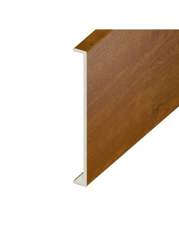 Buy Golden Oak Woodgrain Double Capping Board - Length 5m x Width 350mm | Poly Direct