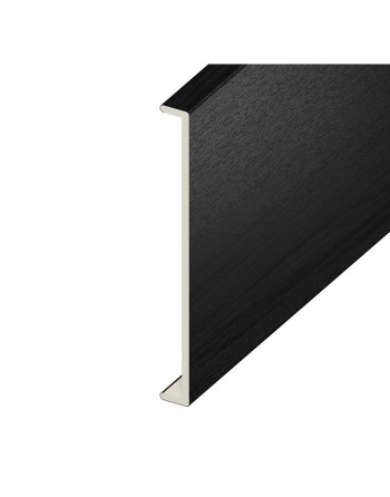 Buy Black Ash Woodgrain Double Capping Board - Length 5m x Width 350mm | Poly Direct