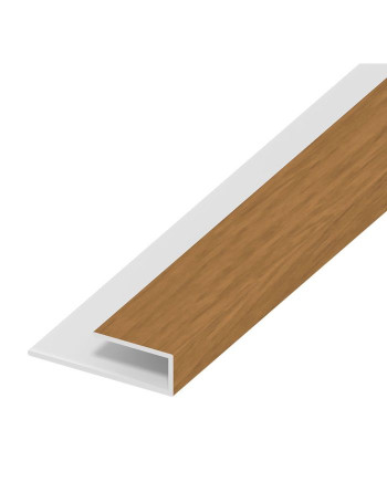 Buy Golden Oak Woodgrain Board Clip - Length 5m x Width 25mm | Poly Direct