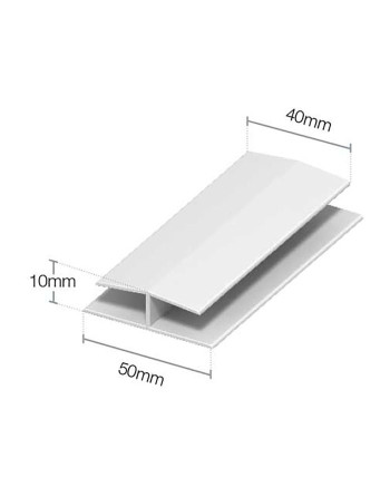 Buy White Smooth Panel Joint - Length 5m x Width 40mm | Poly Direct