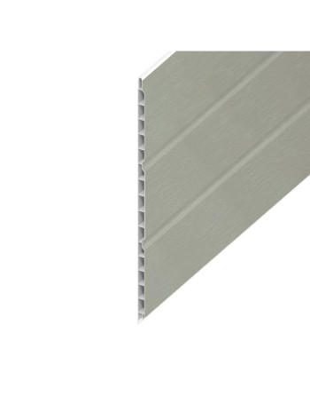 Buy Agate Grey Woodgrain Hollow Soffit Board - Length 5m x Width 300mm | Poly Direct