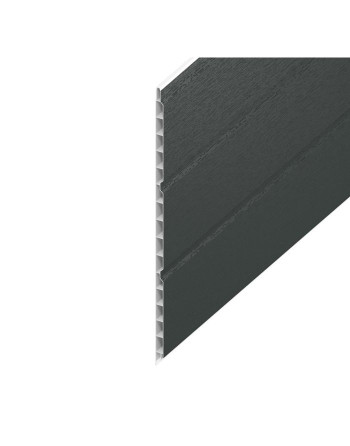 Buy Anthracite Grey Woodgrain Hollow Soffit Board - Length 5m x Width 300mm | Poly Direct