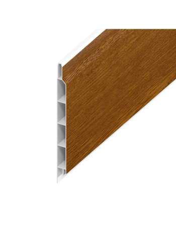 Buy Golden Oak Woodgrain Hollow Soffit Board - Length 5m x Width 100mm | Poly Direct