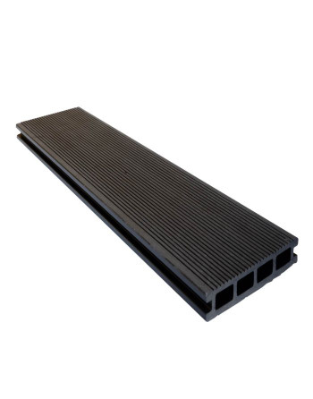 Buy Hollow Woodgrain & Groove Decking Ancient Black | Poly Direct