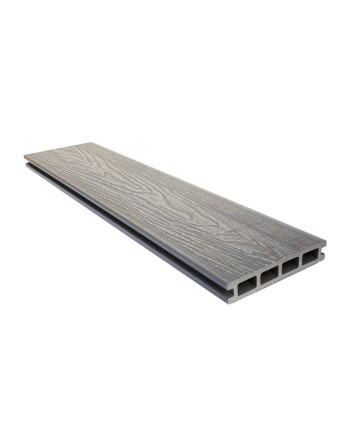 Buy Hollow Woodgrain & Groove Decking Salt Lake Silver | Poly Direct