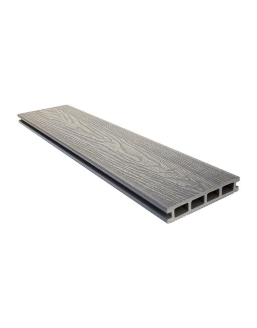 Buy Hollow Woodgrain & Groove Decking Salt Lake Silver | Poly Direct