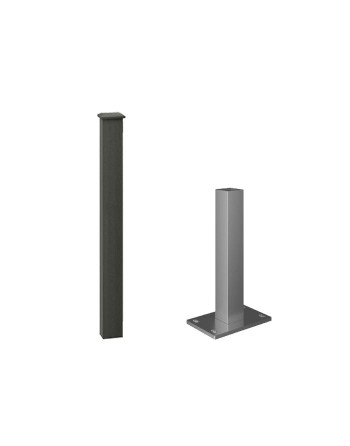 Buy Balustrade Surface Mounted Post, Cap & Support Charcoal | Poly Direct