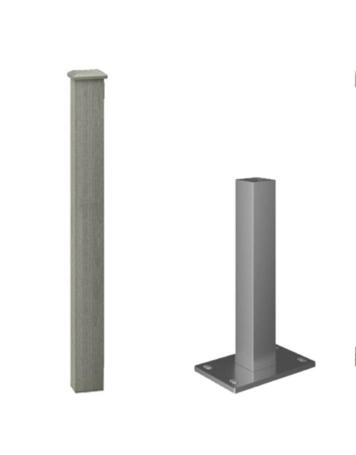 Buy Balustrade Surface Mounted Post, Cap & Support Graphite | Poly Direct