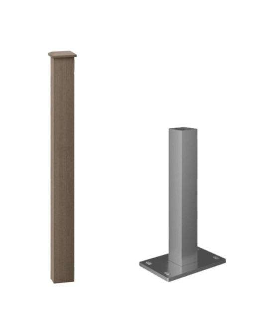 Buy Balustrade Surface Mounted Post, Cap & Support Walnut | Poly Direct