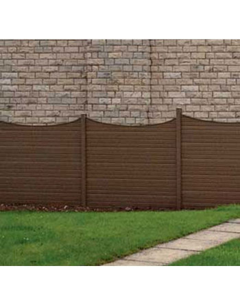 Buy Eco Fencing Shaped Tops Walnut - Length 1.83 m Concave | Poly Direct