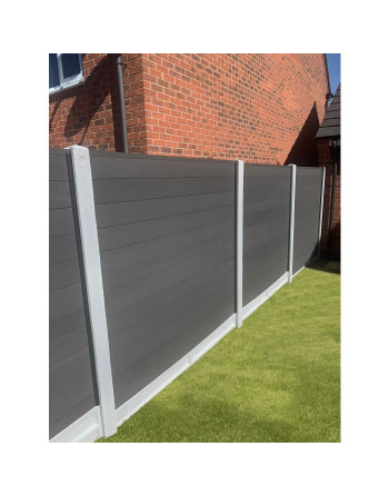 Buy Composite WPC Fence Panels Grey | Poly Direct