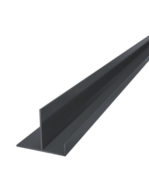 Buy Anthracite Grey Horizontal Coastline Aluminium End Closer - Length 5m | Poly Direct